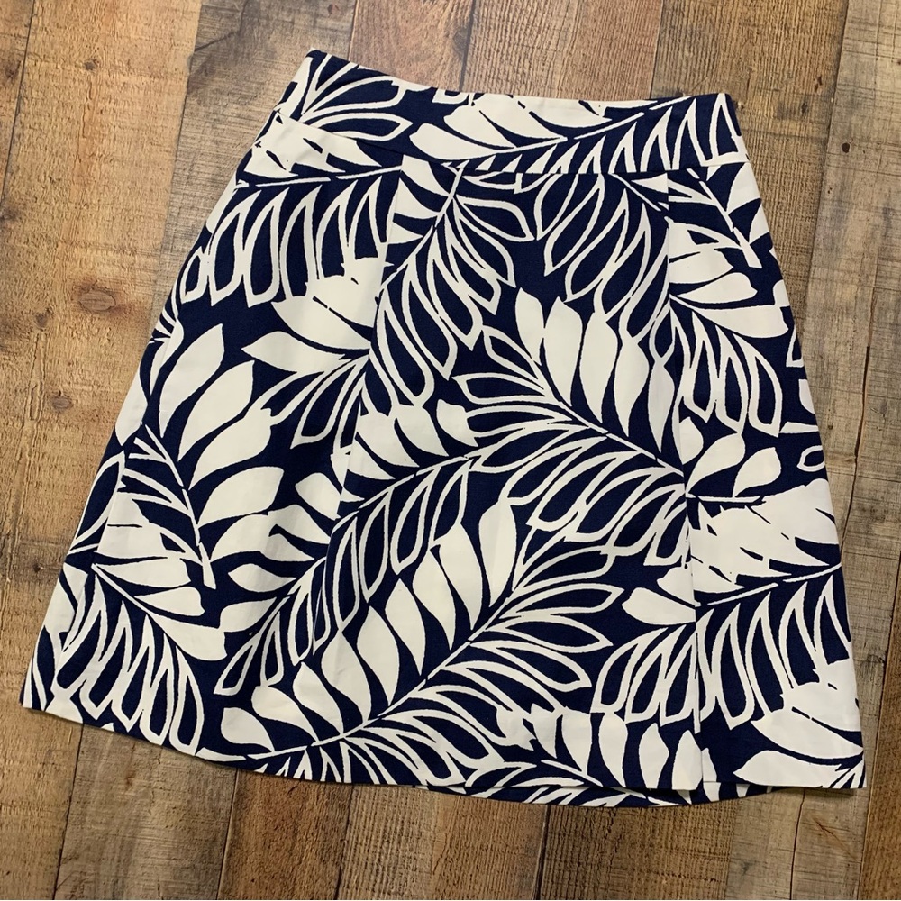 Kate Spade Skirt the Rules A-Line Navy Palm Floral size 6